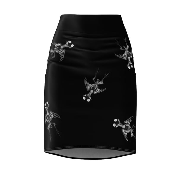 Raven Skeleton Pencil Skirt