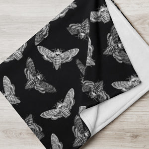 Death Moth Throw Blanket